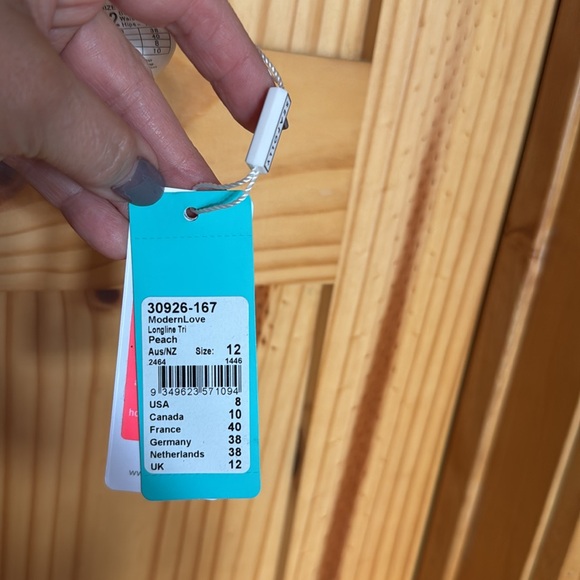 Seafolly Peach Modern Love Longline Triangle Top US8 AU12 NWT - Picture 3 of 7